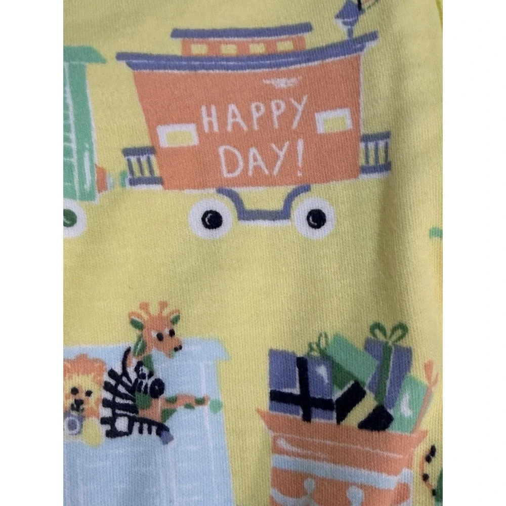 The Beaufort Bonnet Company 100% Pima Cotton Sleeper 12-18M Birthday Train